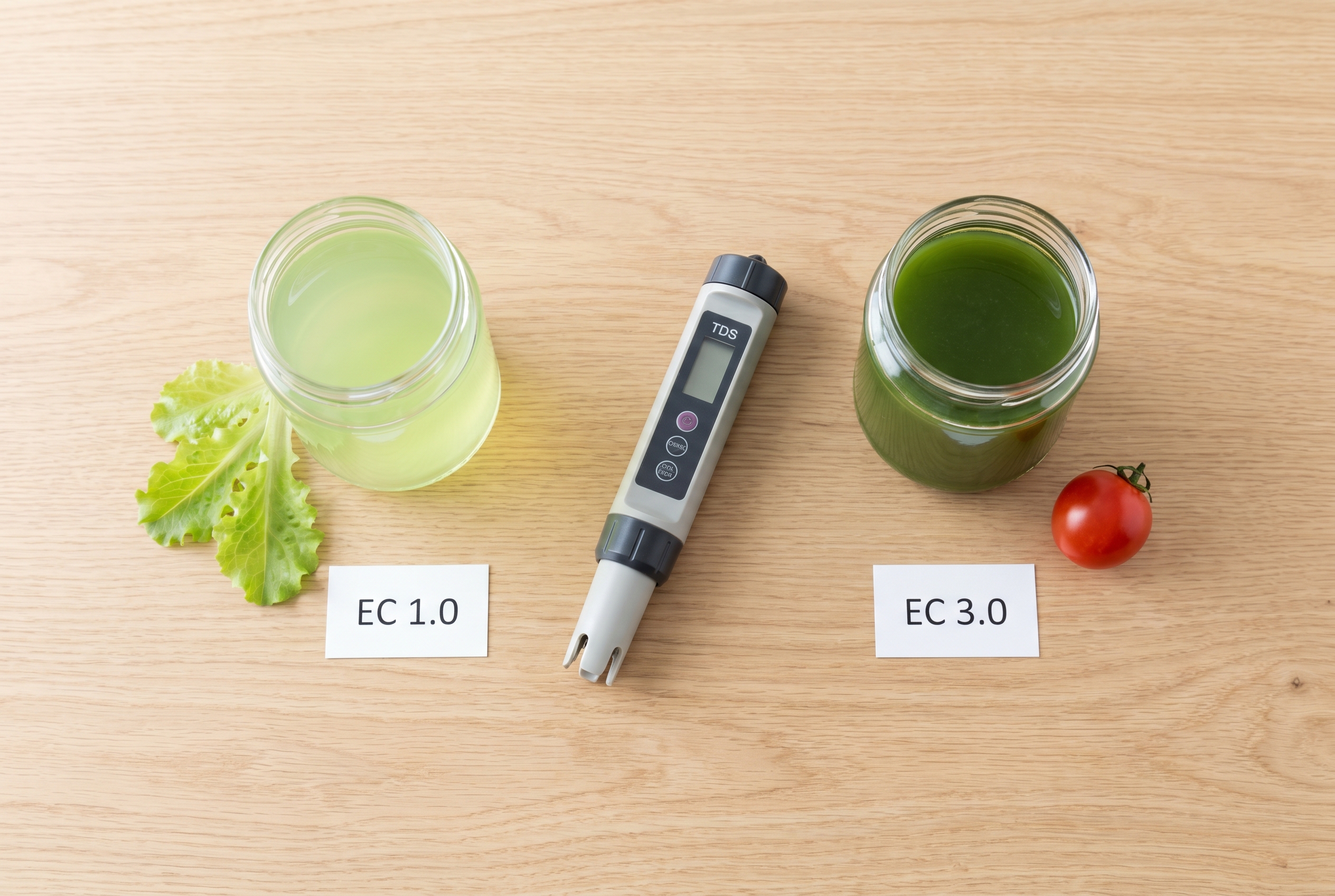 EC comparison showing nutrient concentration for different crops
